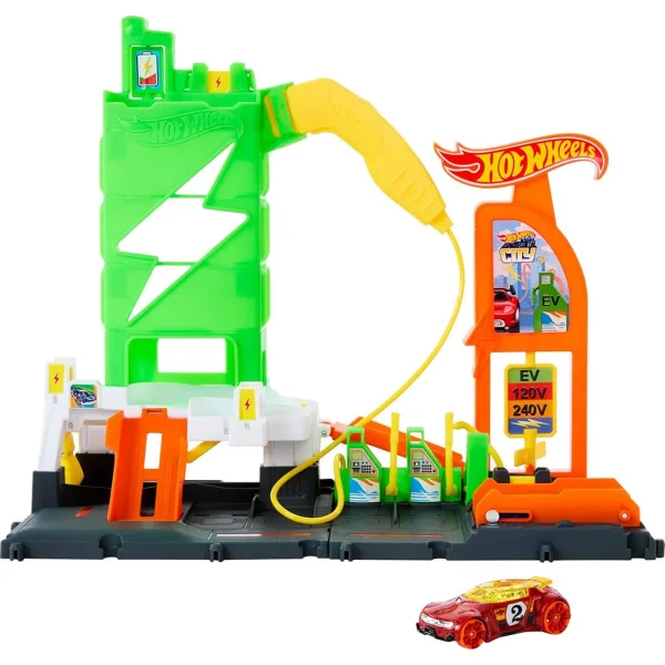 Hot Wheels: Mestna polnilna postaja s progo in 1 majhnim avtomobilom - Mattel slika 6