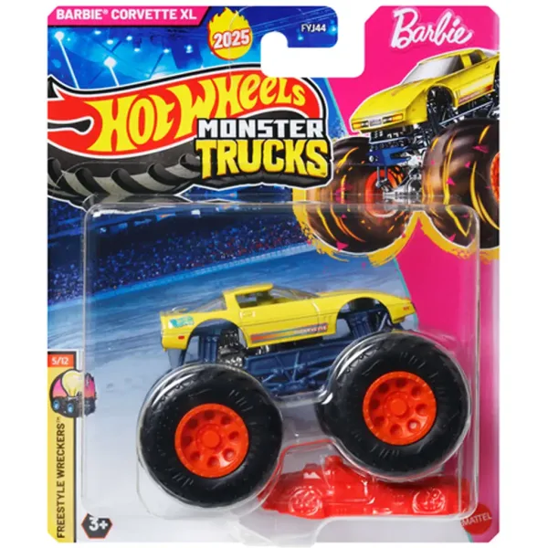 Hot Wheels Monster Trucks: Barbie Corvette XL avtomobilček 1/64 - Mattel slika 1