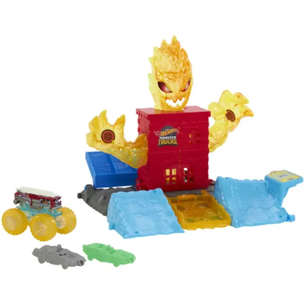 Hot Wheels: Monster Trucks Power Smashers ognjena pošast stezni set - Mattel slika 2