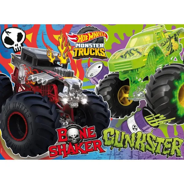 Hot Wheels Monster tovornjaki 24-delni maxi talna sestavljanka 70x50 cm - Lisciani slika 2