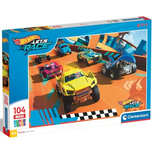 Hot Wheels dirka 104-delna maxi supercolor sestavljanka - Clementoni slika 1