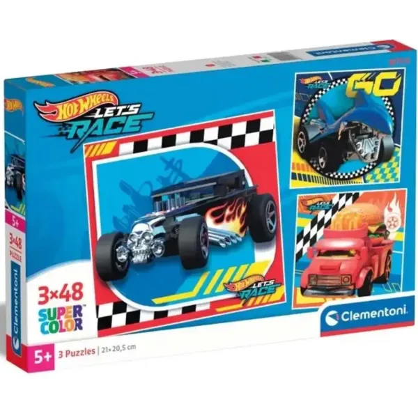 Hotwheels 3x48-delna Supercolor sestavljanka - Clementoni slika 1