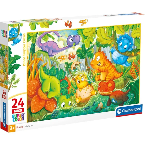 Igrajoči dinozavri 24-delna maxi supercolor sestavljanka - Clementoni slika 1