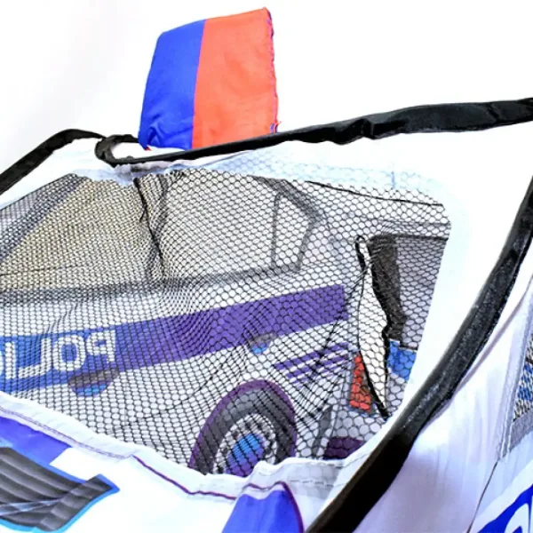 Igralni šotor policijskega avtomobila z mrežastimi okni 99x50x50cm slika 7