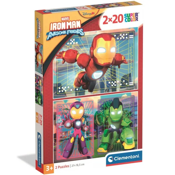 Ironman in čudoviti prijatelji 2x20-delna Supercolor sestavljanka - Clementoni slika 1