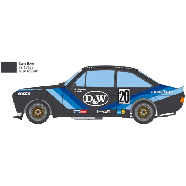 Italeri 1/24 Ford Escort Zakspeed Gr.2 avtomobilski model slika 3