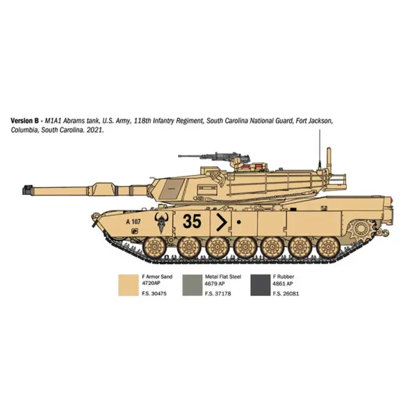 Italeri 1/35 M1A1 Abrams tank maketa slika 4