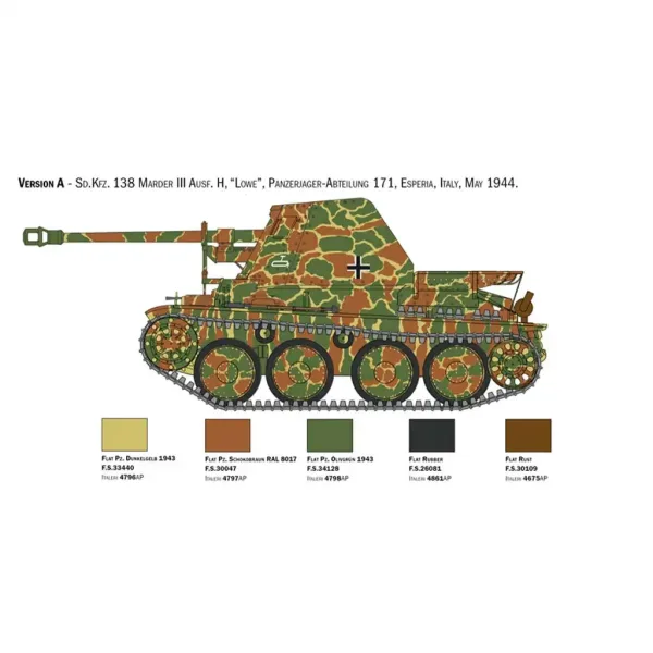 Italeri 1/35 Marder III Ausf. H Sd.Kfz.138 maketa tank slika 3