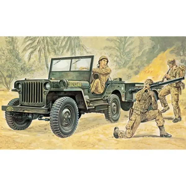 Italeri 1/35 Willys MB vojaški Jeep s prikolico model vozila slika 7