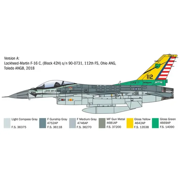 Italeri 1/48 F-16C Fighting Falcon letalski model slika 3