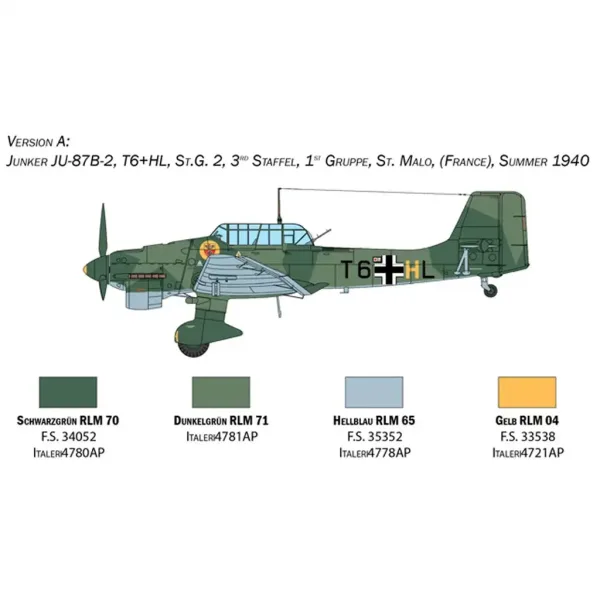 Italeri 1/48 Junkers Ju 87B Stuka letalski model slika 3