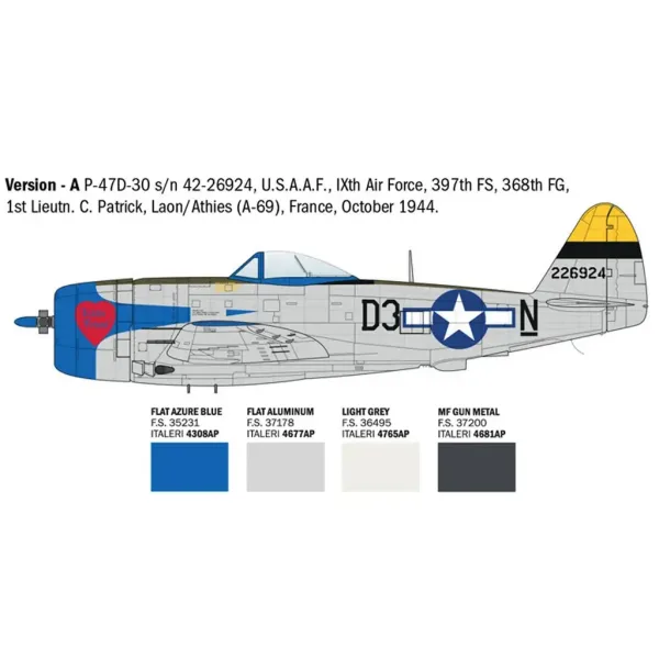 Italeri 1/48 P-47D Thunderbolt letalski model slika 3