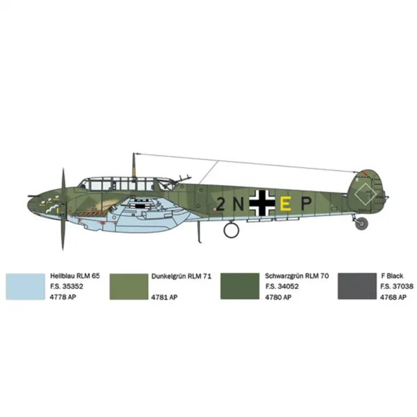 Italeri 1/72 Bf 110 C Zerstörer lovski letalski model slika 4