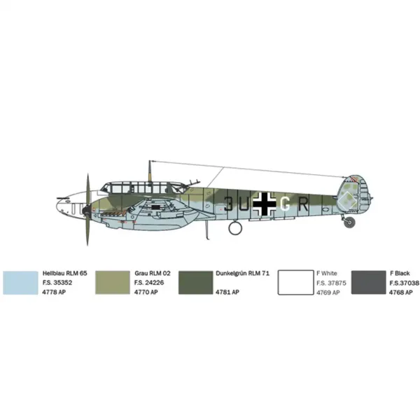 Italeri 1/72 Bf 110 C Zerstörer lovski letalski model slika 5