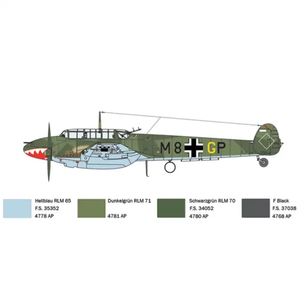 Italeri 1/72 Bf 110 C Zerstörer lovski letalski model slika 6