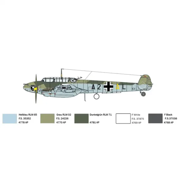 Italeri 1/72 Bf 110 C Zerstörer lovski letalski model slika 7