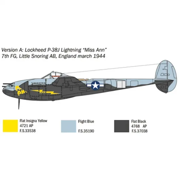 Italeri 1/72 P-38J Lightning maketa letala slika 3