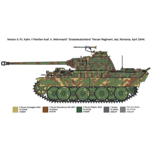 Italeri 1/72 Pz. Kpfw. V Panther Ausf. A maketa tank Panther slika 3