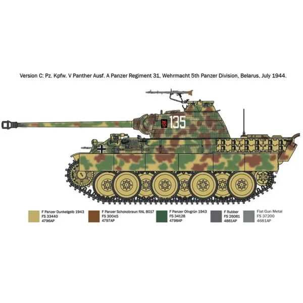 Italeri 1/72 Pz. Kpfw. V Panther Ausf. A maketa tank Panther slika 5