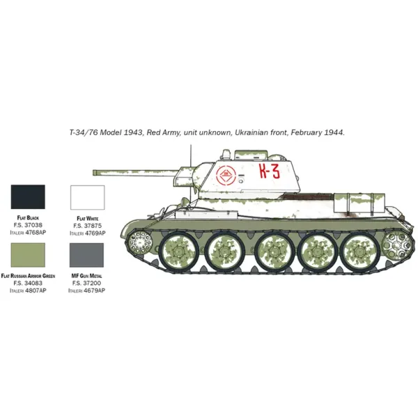 Italeri 1/72 T-34/76 Model 1943 tank maketa slika 4