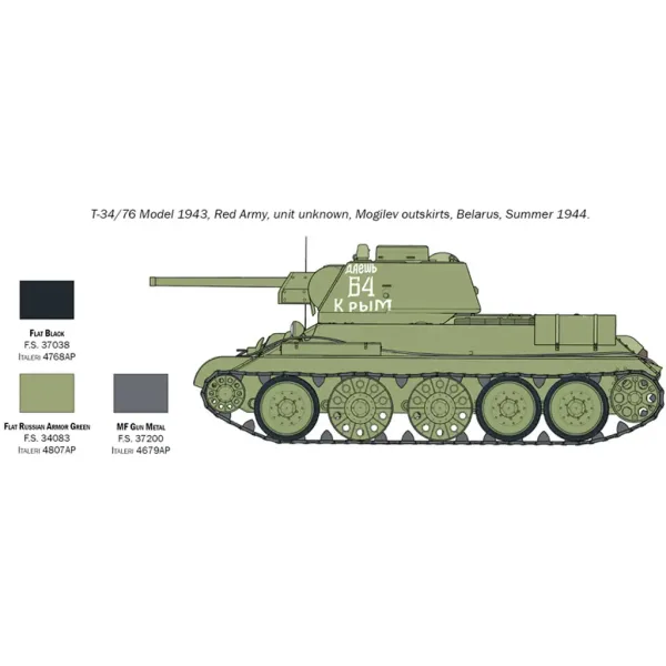 Italeri 1/72 T-34/76 Model 1943 tank maketa slika 5