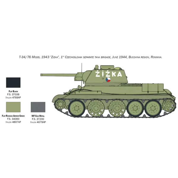 Italeri 1/72 T-34/76 Model 1943 tank maketa slika 7
