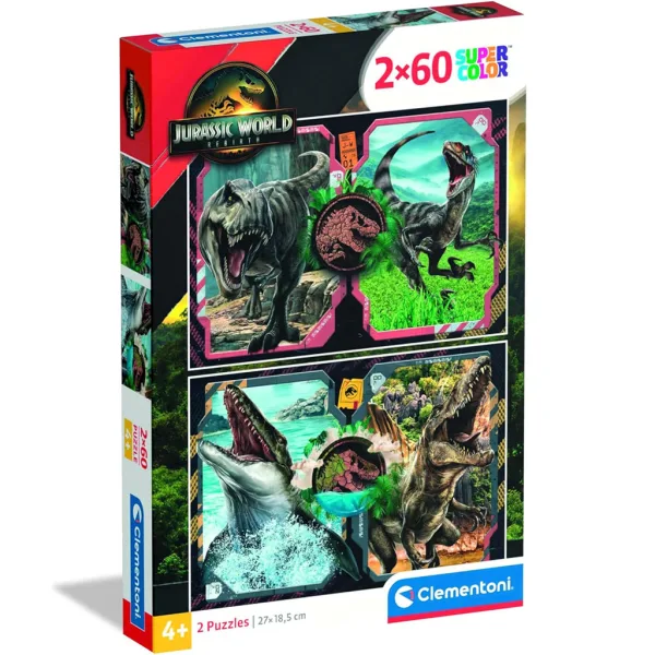 Jurassic World preporod 2x60-delni Supercolor puzzle - Clementoni slika 1
