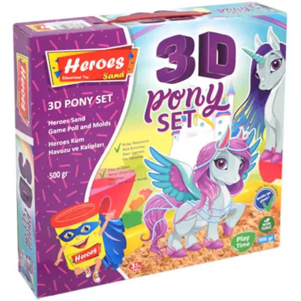 Kinetic Sand: Heros dinozavrski ali ponijev komplet s peskom in dodatki, 500 g slika 3