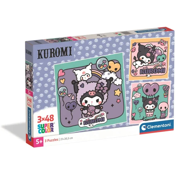 Kuromi 3×48-delni Super Color sestavljanka - Clementoni slika 1