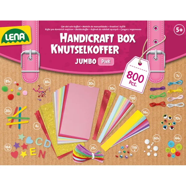 LENA: Jumbo roza kovček, 800-delni kreativen igralni komplet slika 3