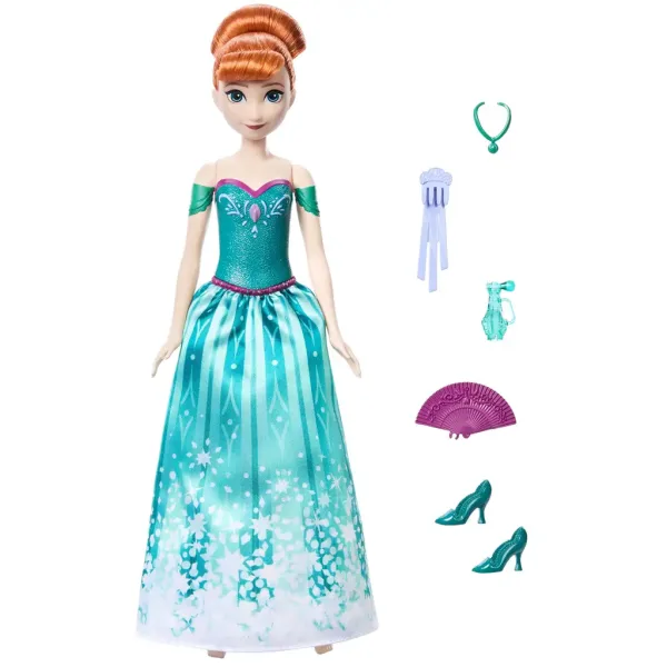 Ledeno kraljestvo: Čarobno presenečenje Anna punčka z lepezo - Mattel slika 2