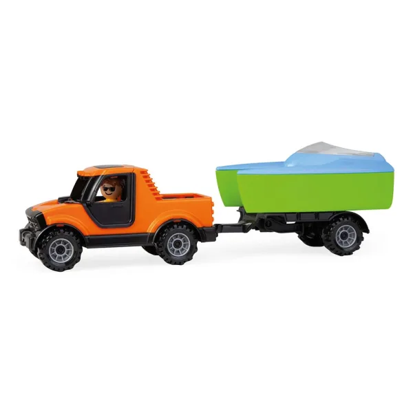 Lena: Truckies pick-up s prikolico za čoln in jadralno ladjo v škatli, 35 cm slika 2