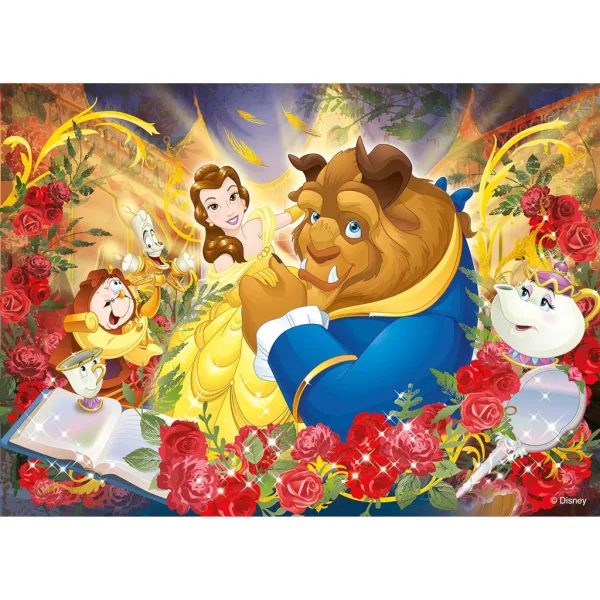 Lepotica in zver 2 v 1, 108-delni puzzle in pobarvanka 50x35 cm - Lisciani slika 2