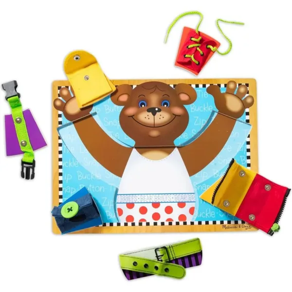 Lesena tabla za razvoj osnovnih spretnosti z medvedkom - Melissa & Doug slika 2