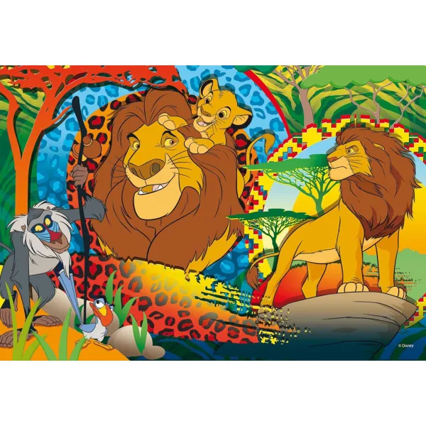 Levji kralj 2 v 1, 24-delni Eco maxi puzzle in pobarvanka 70x50 cm – Lisciani slika 2