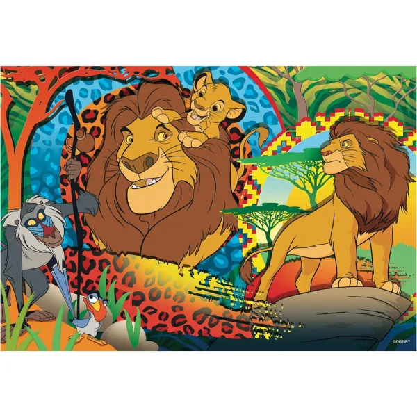 Levji kralj 2 v 1, 24-delni puzzle in pobarvanka 50x35 cm – Lisciani slika 2