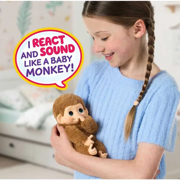 Little Live Pets: Mini Maki Pepi Peach interaktivna kremna opica slika 3