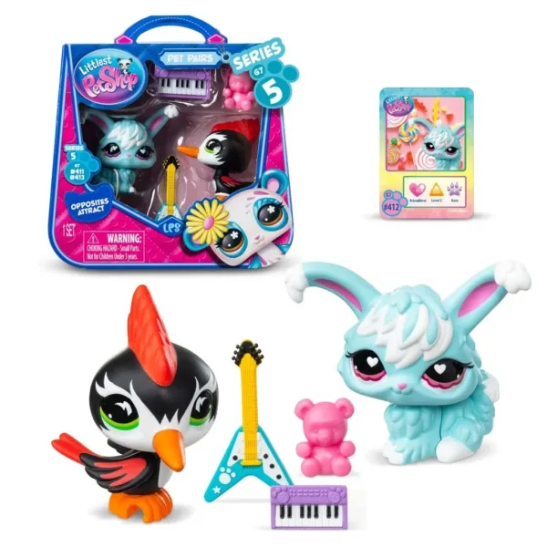 Littlest Pet Shop: Dvojni komplet figuric hišnih ljubljenčkov S5 - detel in zajček slika 2