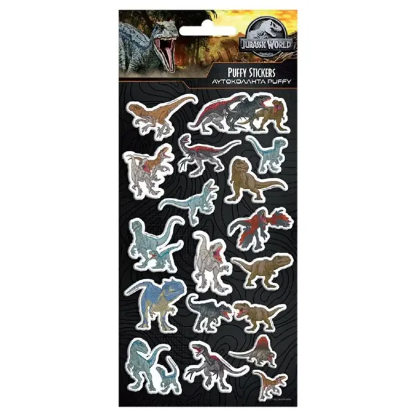Luna: Jurassic World 3D napih nalepka set na listu velikosti 10x22 cm slika 1