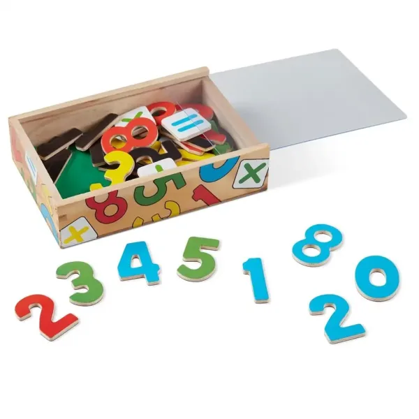 Magnetne lesene številke, komplet za razvoj spretnosti v škatli za shranjevanje - Melissa & Doug slika 2