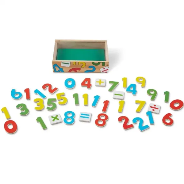 Magnetne lesene številke, komplet za razvoj spretnosti v škatli za shranjevanje - Melissa & Doug slika 3