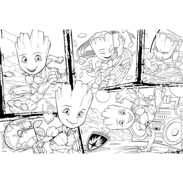 Marvel Groot 2 v 1, 250-delni puzzle in pobarvanka 50x35 cm – Lisciani slika 2