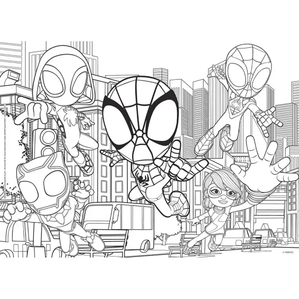 Marvel Spidey 2 v 1, 24-delni puzzle in pobarvanka 35x25 cm - Lisciani slika 2