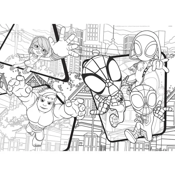 Marvel Spidey 2 v 1 maxi 24-delni puzzle in pobarvanka 70x50cm – Lisciani slika 2