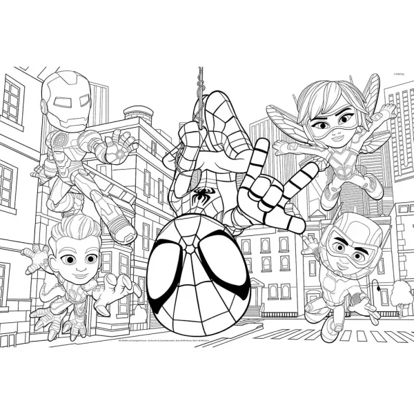 Marvel Spidey 2 v 1 maxi 2x24-delni puzzle in pobarvanka 50x35cm - Lisciani slika 3