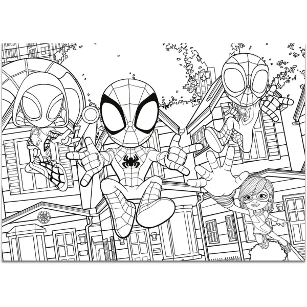 Marvel Spidey 2 v 1 maxi 4x48 kos sestavljanka in pobarvanka 35x25 cm - Lisciani slika 2
