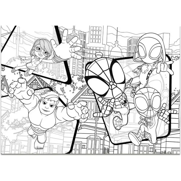 Marvel Spidey 2 v 1 maxi 4x48 kos sestavljanka in pobarvanka 35x25 cm - Lisciani slika 3