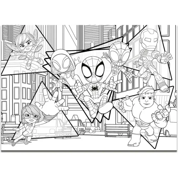 Marvel Spidey 2 v 1 maxi 4x48 kos sestavljanka in pobarvanka 35x25 cm - Lisciani slika 4