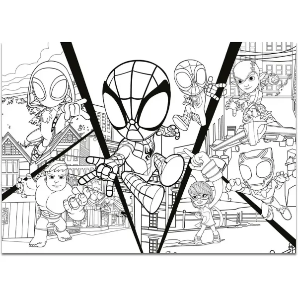 Marvel Spidey 2 v 1 maxi 4x48 kos sestavljanka in pobarvanka 35x25 cm - Lisciani slika 5