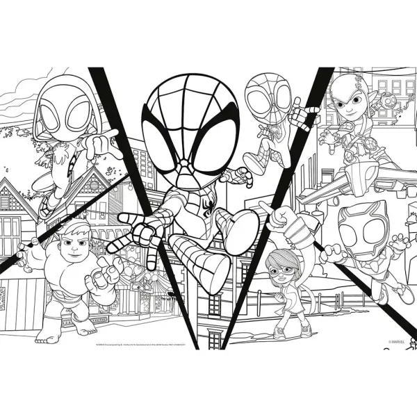 Marvel Spidey bojev 2 v 1, 24-delni puzzle in pobarvanka 50x35 cm - Lisciani slika 2